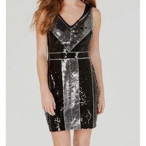 B Darlin Women's Juniors' Black Embellished Bodycon Sheath Dress 7/8 (M) NWT
